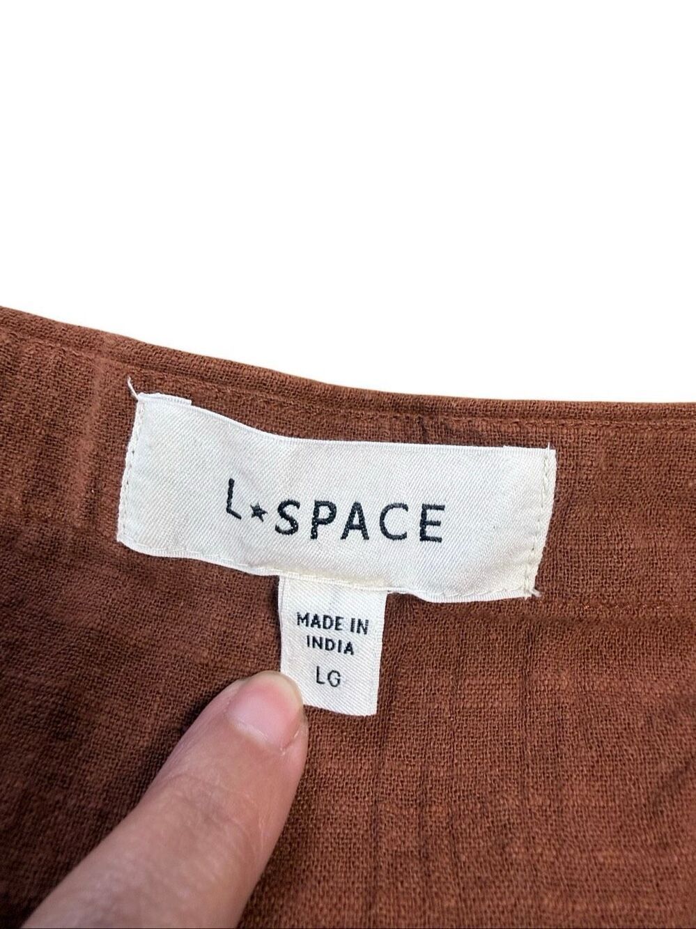 L*Space Indy Romper 100% Cotton Terracotta Brown Size Large - Picture 3 of 5